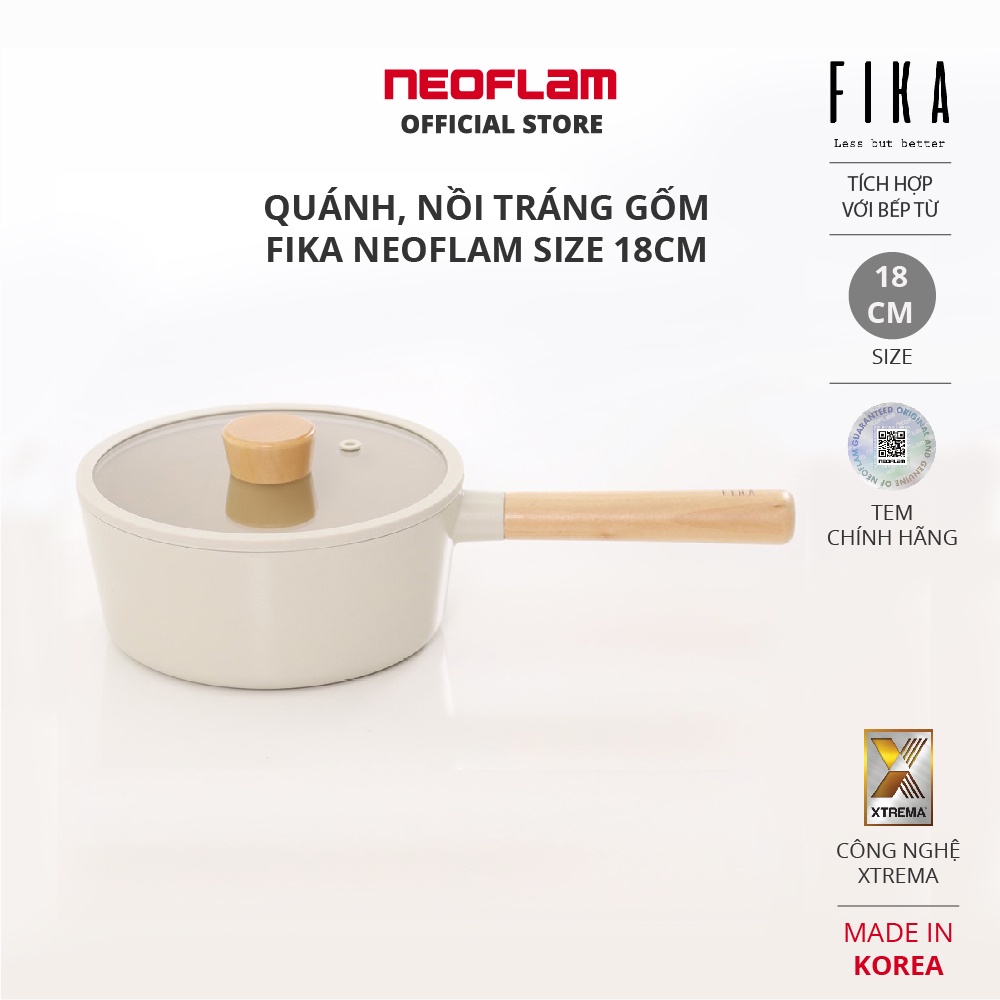 Quánh, nồi tráng gốm Fika Neoflam size 18cm - EK-FG-S18