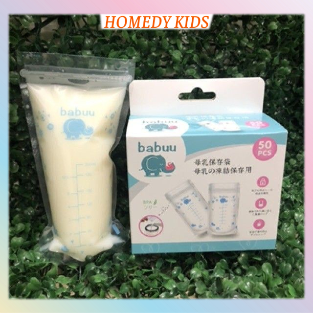 Túi trữ sữa Babuu 250ml hộp 50c túi đựng sữa hàng chính hãng