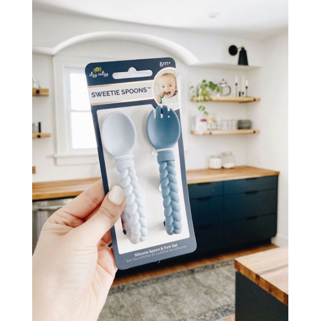 SET THÌA DĨA ĂN DẶM 100% SILICON ITZY RITZY CHO BÉ