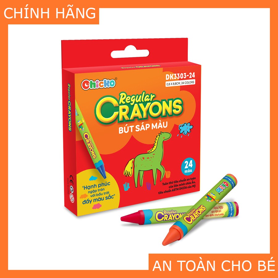 Bút Sáp Màu DUKA Regular Crayons - 24 Màu [An Toàn Cho Bé]