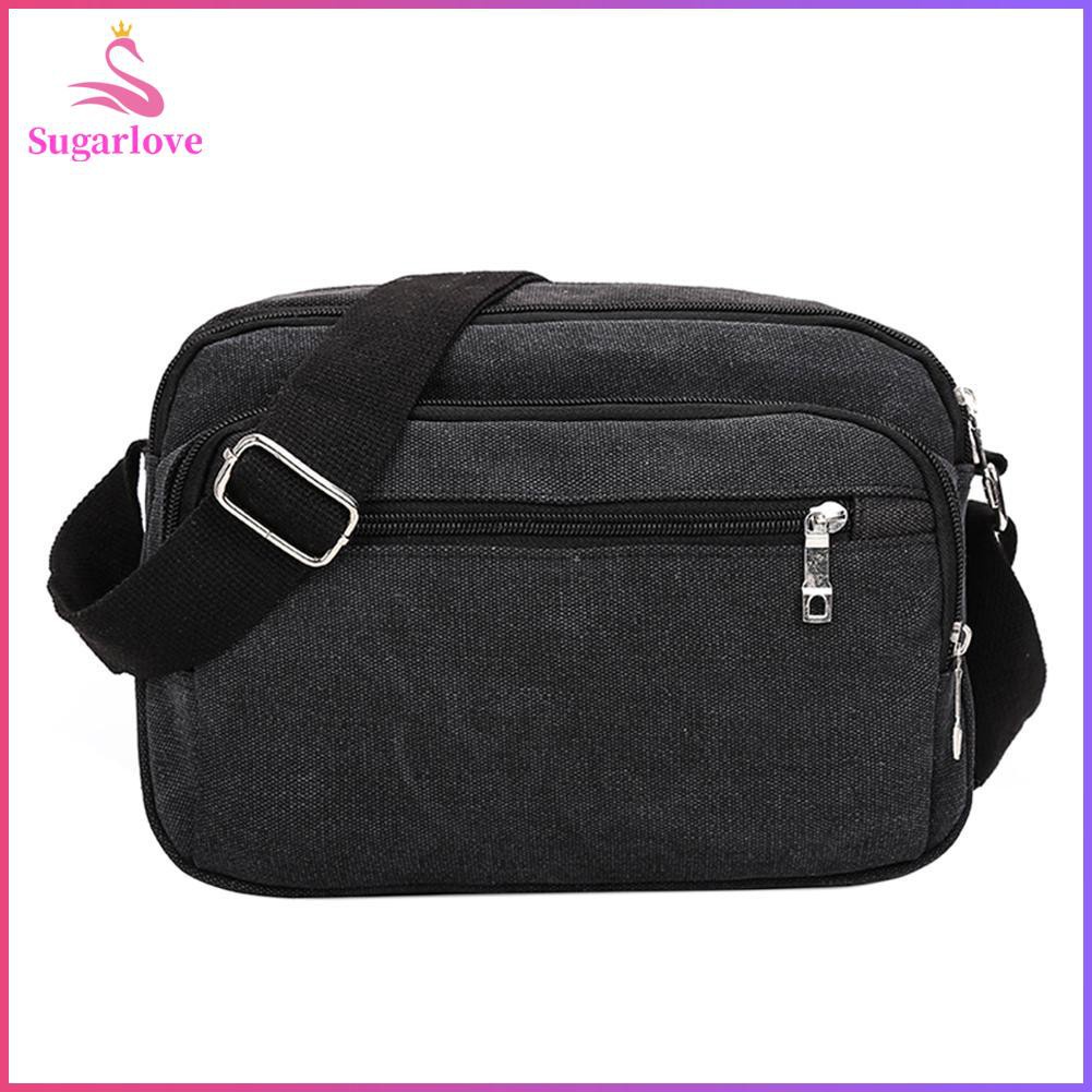 Beautiful ❤SG Zipper Men Canvas Messenger Satchel Bag Casual Sports Pure Shoulder Handbag