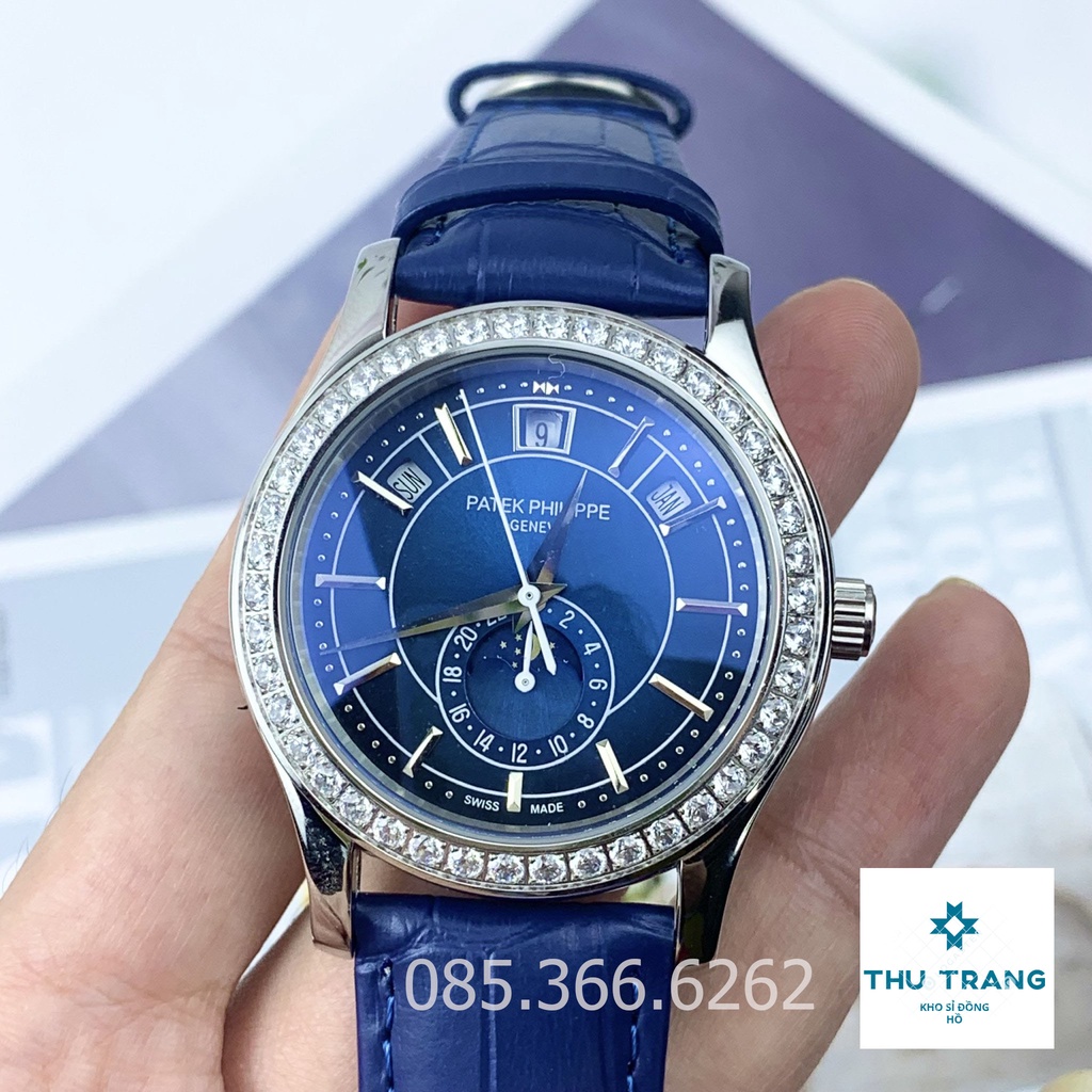Đồng Hồ Nam PT Philip Complication Cơ Automatic Nhật viền đá size 40-41mm