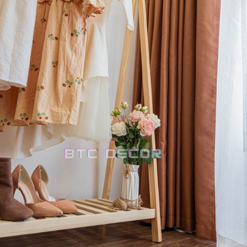 Giá Treo Quần Áo Gỗ Thông 1 Tầng BTC DECOR - Kích Thước 140 X 86 X 34 Cm - Giá Treo Quần Áo - Bảo Hành 12 Tháng