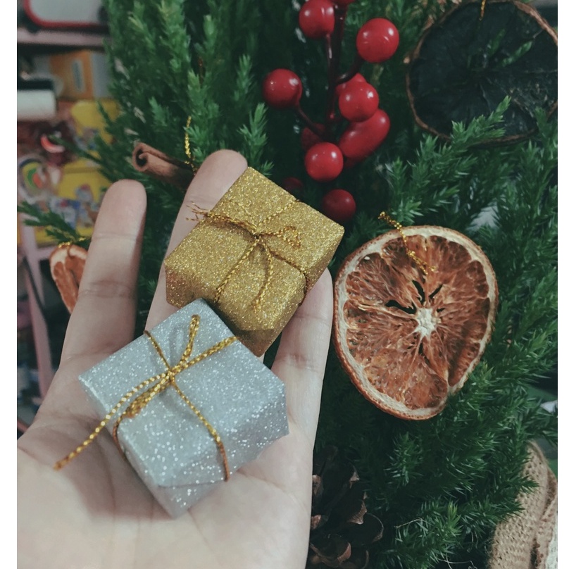 Set 6 hộp quà mini trang trí treo cây thông noel - trang trí giáng sinh 2023