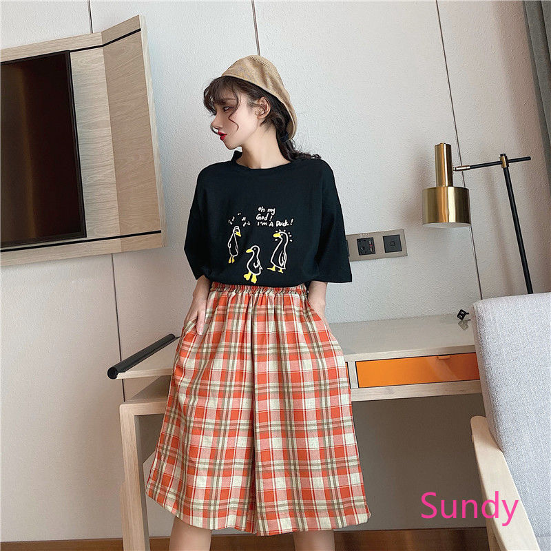 Quần Short Thể Thao Dáng Rộng Kẻ Ca-Rô Trẻ Trung Năng Động Hợp Thời Trang