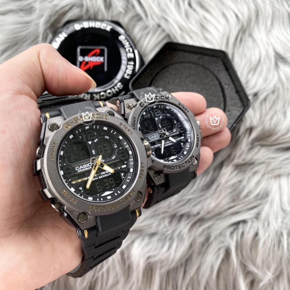 Đồng hồ nam G-shock  GTS 8600 Original –Chống nước 3ATM Viền Thép không gỉ, Hai máy độc lập, Bấm giờ, đèn LED Đa múi giờ