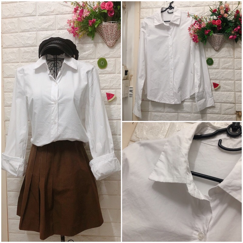 Áo sơ mi xô trắng dưới 65 kg