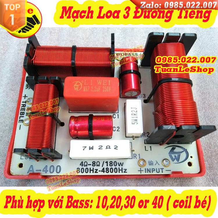 MẠCH PHÂN TẦN 3 ĐƯỜNG TIẾNG LWA400 –GIÁ 01 CẶP- ( BASS + TRUNG + TREBLE)