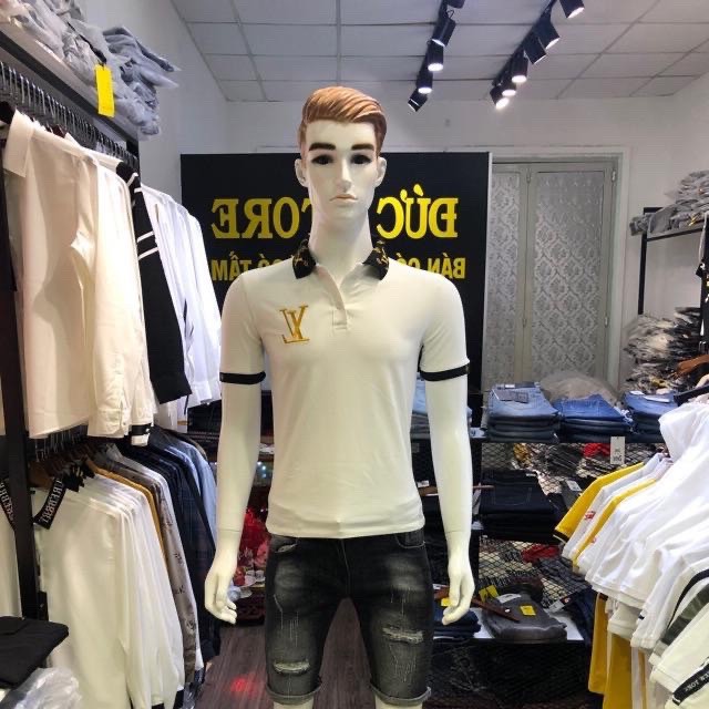 Áo thun nam cổ trụ_áo thun nam cổ bẻ thêu logo ( Chất cotton 100% thoáng mát) | BigBuy360 - bigbuy360.vn