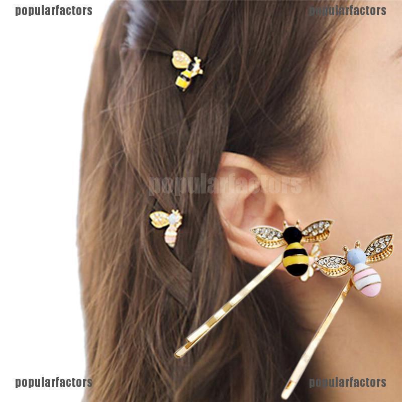 Kẹp Tóc Hình Chú Ong Đính Đá Dễ Thương Cho Nữ