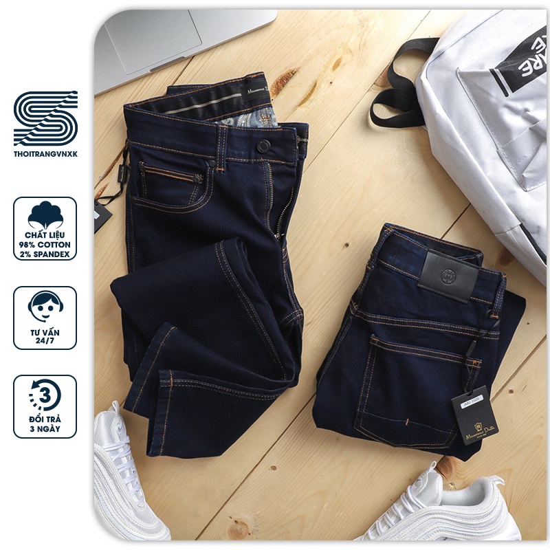 Quần jean nam màu xanh đậm, quần bò trơn cao cấp Sonvnxk - QJMSM1020 | BigBuy360 - bigbuy360.vn