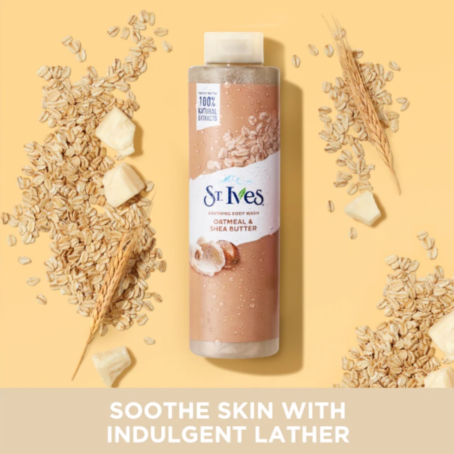 Sữa Tắm Yến Mạch Và Bơ Soothing Body Wash Oatmeal & Shea Butter St. Ives 473Ml