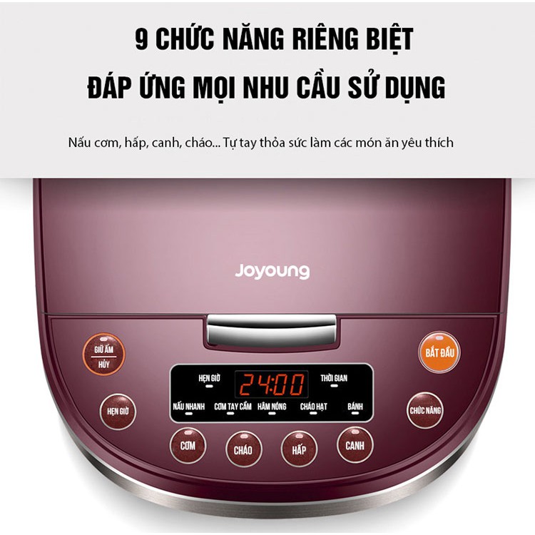 Nồi cơm điện tử Joyoung F-50FY183 lòng niêu, cơm ngon như nấu bếp củi