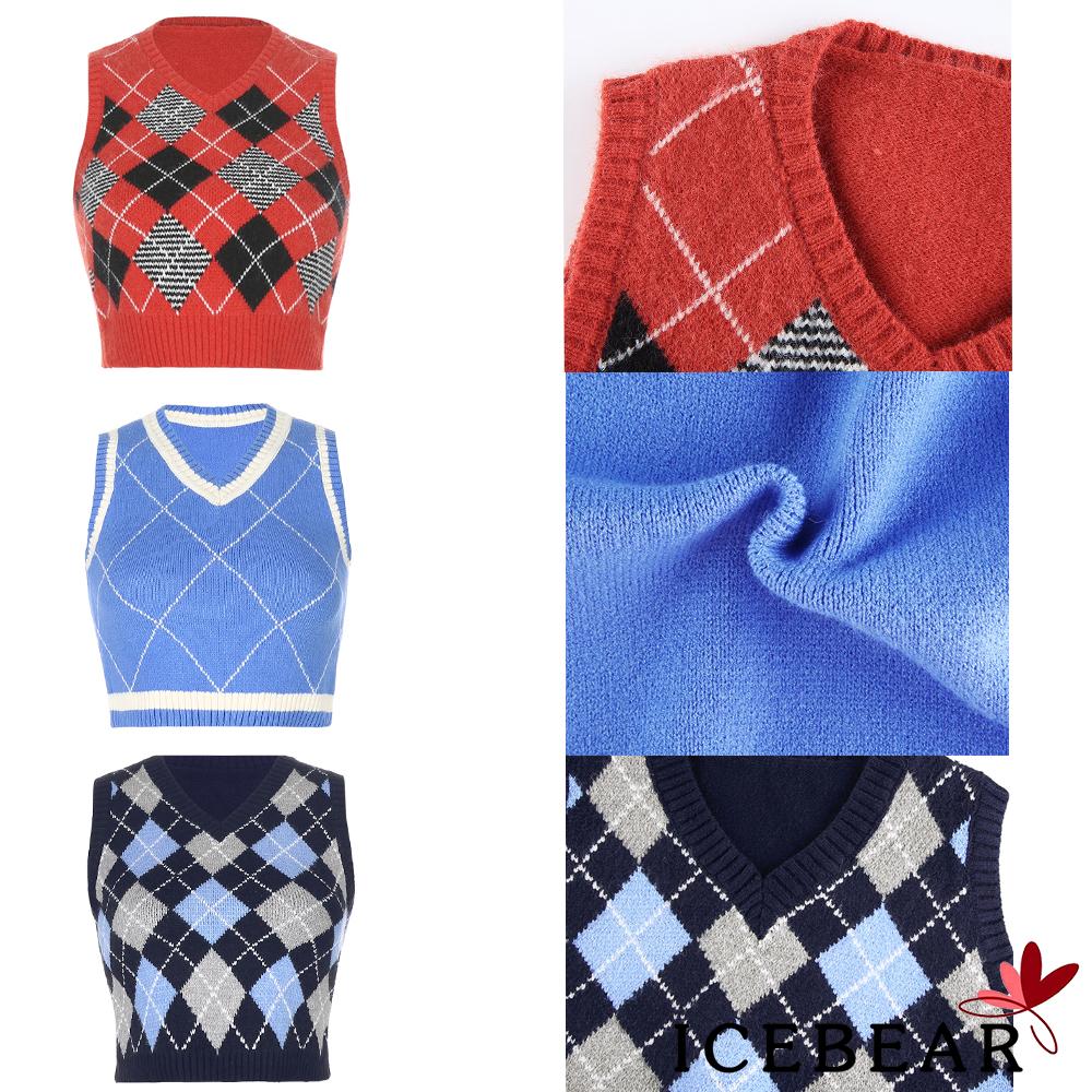 Áo dệt kim không tay cổ chữ v nhiều màu tùy chọn thời trang cho nữ