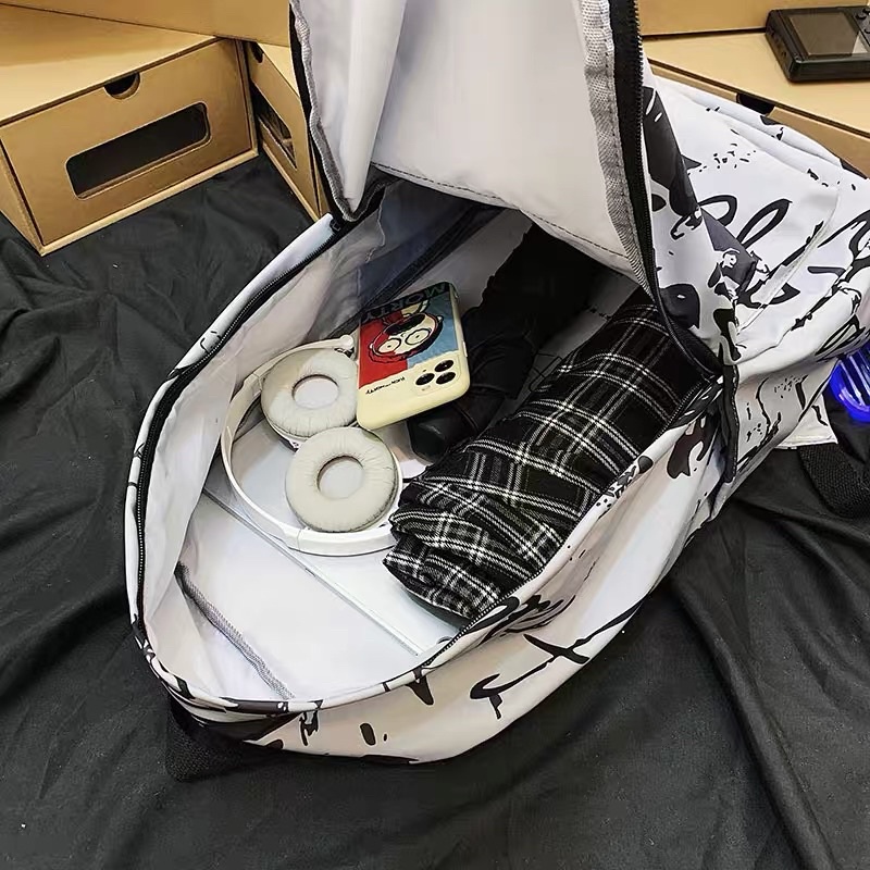 Balo chống nước phong cách cá tính Graffiti Street Hiphop học sinh sinh viên đựng vừa sách vở laptop đi cặp unisex