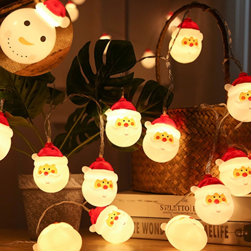 Dây Đèn LED 10 Bóng Hình Ông Già Noel Trang Trí Giáng Sinh