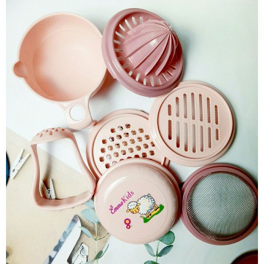 Bộ Chế Biến Ăn Dặm EMMA KIDS, Bộ Chế Biến Đồ Ăn Dặm 9 Chi Tiết Cho Bé  Babibu - BCBEK