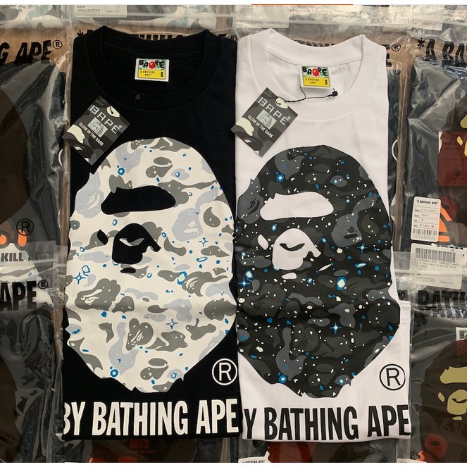 BAPE Áo Thun Unisex Tay Ngắn Thoáng Khí 20Ss Phản Quang Thời Trang