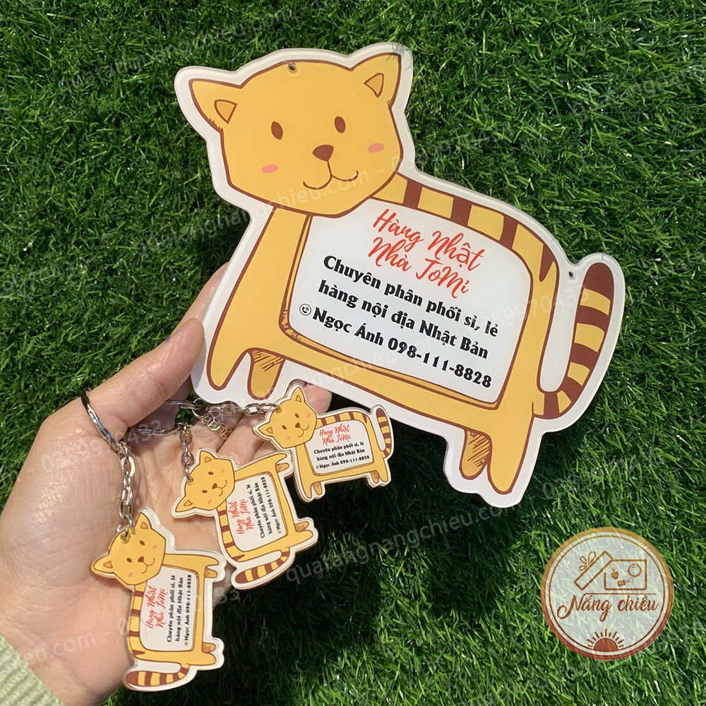 Bảng shop bán hàng nhập khẩu, đạo cụ chụp ảnh shop, chất liệu mica sáng bóng, hình con hổ