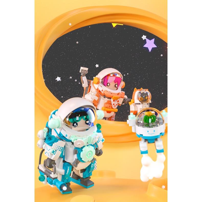 Mô Hình Lắp Ráp Jaki Space 3D Đồ Chơi Ghép Xếp Hình Bộ Phi Hành Gia Cùng Thú Cưng Làm Quà Tặng Sinh Nhật