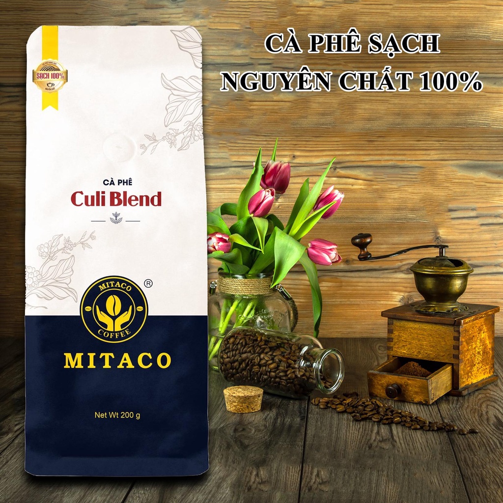 Cà phê Robusta Culi nguyên chất MITACO COFFEE (Gói 200g)