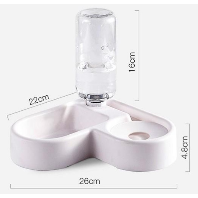 Bát ăn đôi kèm Bình Nước Tự Động khay ăn chén ăn cho chó mèo