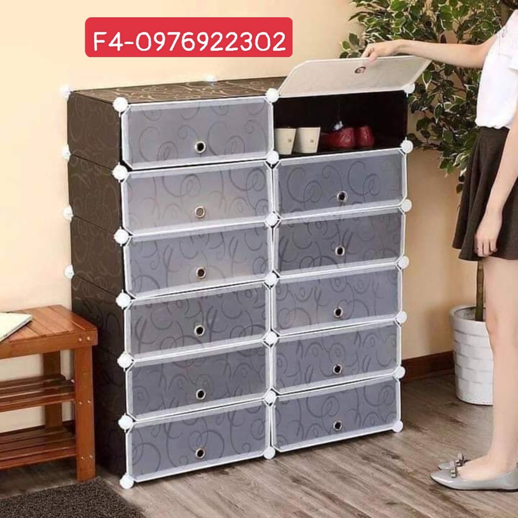 Tủ giày lắp ghép thời trang tủ giày lắp ghép đa năng 12 ô ( bảo hành 1 năm)