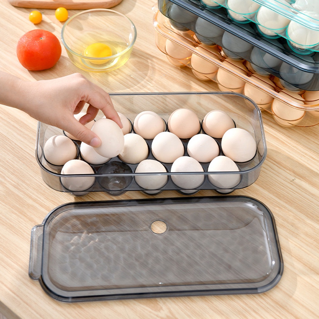 Hộp đựng trứng bằng nhựa trong suốt có nắp đậy tiện dụng cho nhà bếp