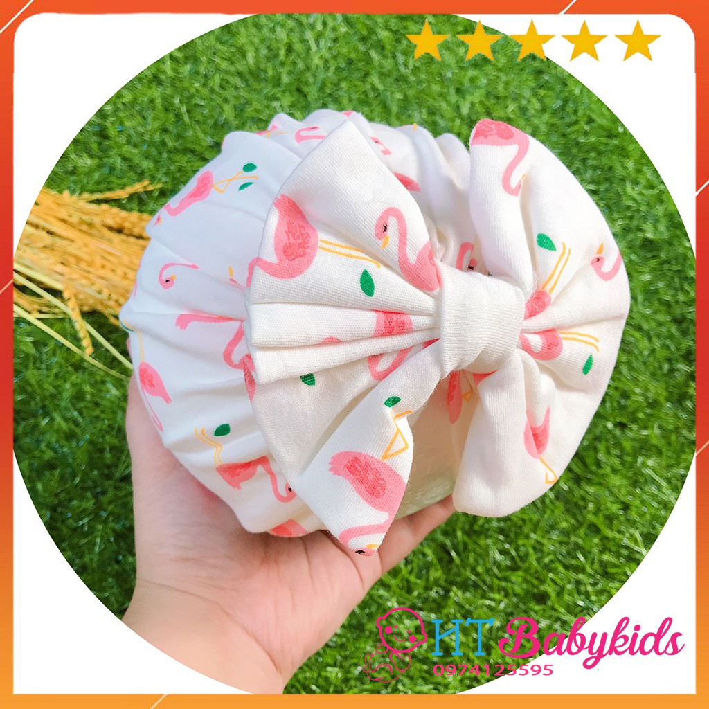 Mũ Turban Họa Tiết Thiên Nga Đáng Yêu Cho Bé Gái