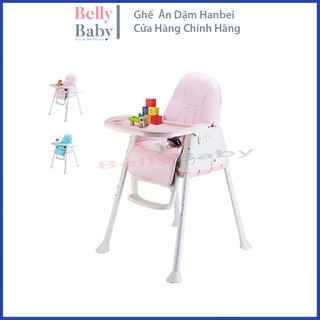 Ghế Ăn Dặm HanBei Điều Chỉnh Độ Cao 3 Mức Dành Cho Bé FULL Phụ Kiện Có Đệm + Có Bánh Xe - BellyBaby