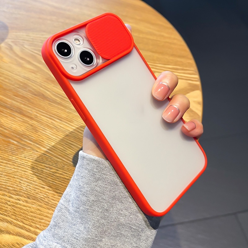 ốp lưng Trượt Bảo vệ ống kính máy ảnh Vỏ điện thoại cho iPhone 11 Pro XR XS Max SE 6S 7 8 Plus Vỏ sau mềm mờ ốp lưng