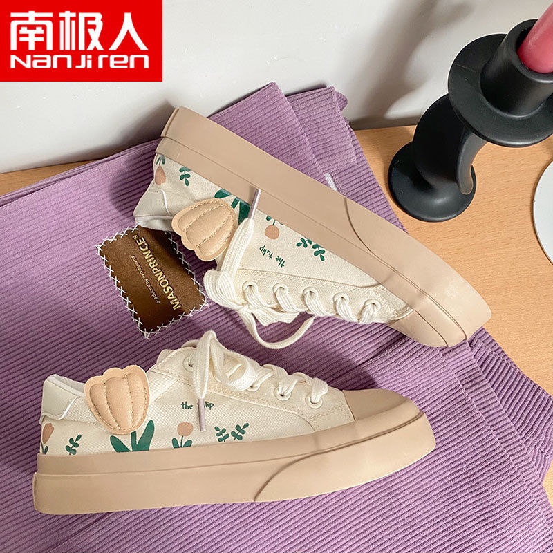 Giày Thể Thao canvas Thêu Hoa Thời Trang Cho Nữ
