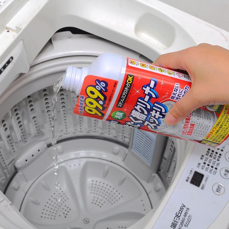 Bộ 2 chai Nước tẩy vệ sinh lồng máy giặt Rocket 99.9% hàng Nội địa Nhật Bản