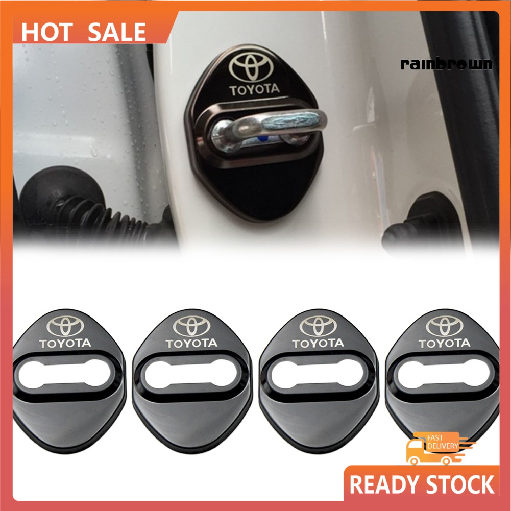 Bộ 4 Khung Thép Không Gỉ Bảo Vệ Khóa Cửa Xe Hơi Toyota Camry Corolla