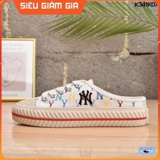 Giày Sneaker - Giày Thể Thao Thời Trang Nữ, Giày Đạp Gót, Sục MLB PLAYBALL Mule MONOGRAM NEW YORK YANKEES - NY Nữ