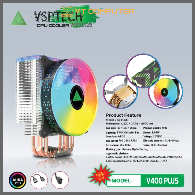 Tản Nhiệt Khí / Fan CPU / VSP / T410i / V400 Plus / Pro 4 / SK1200 / Led RGB
