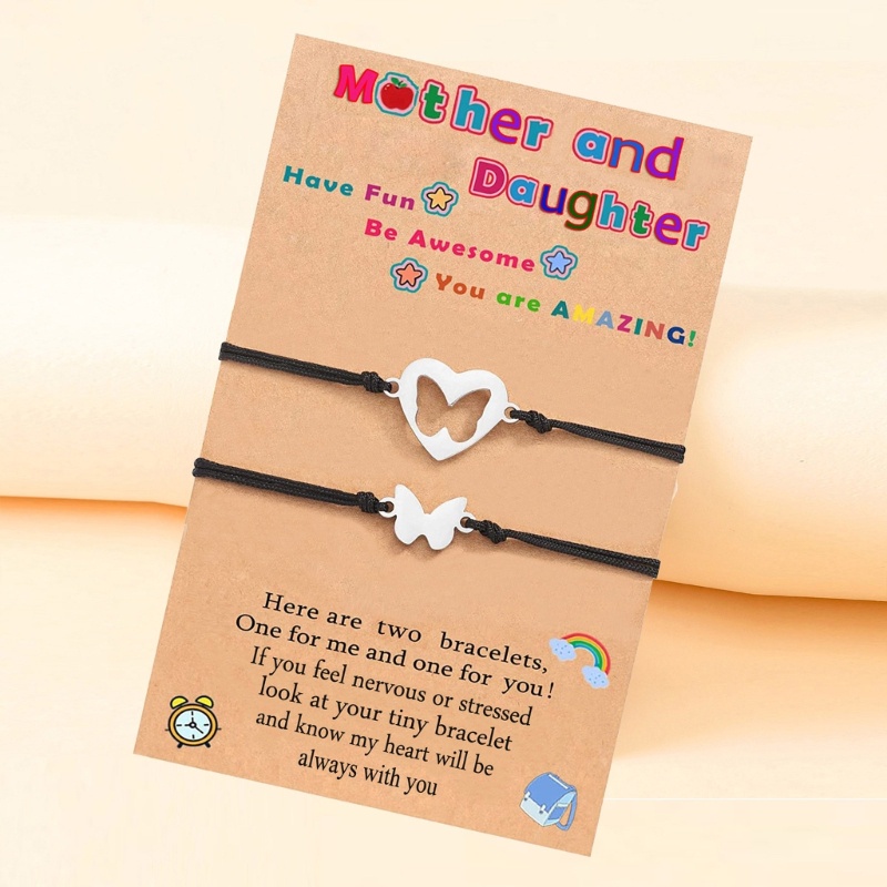 Bộ Vòng Tay Bện Dây Thép Không Gỉ Cho Mẹ Và Bé