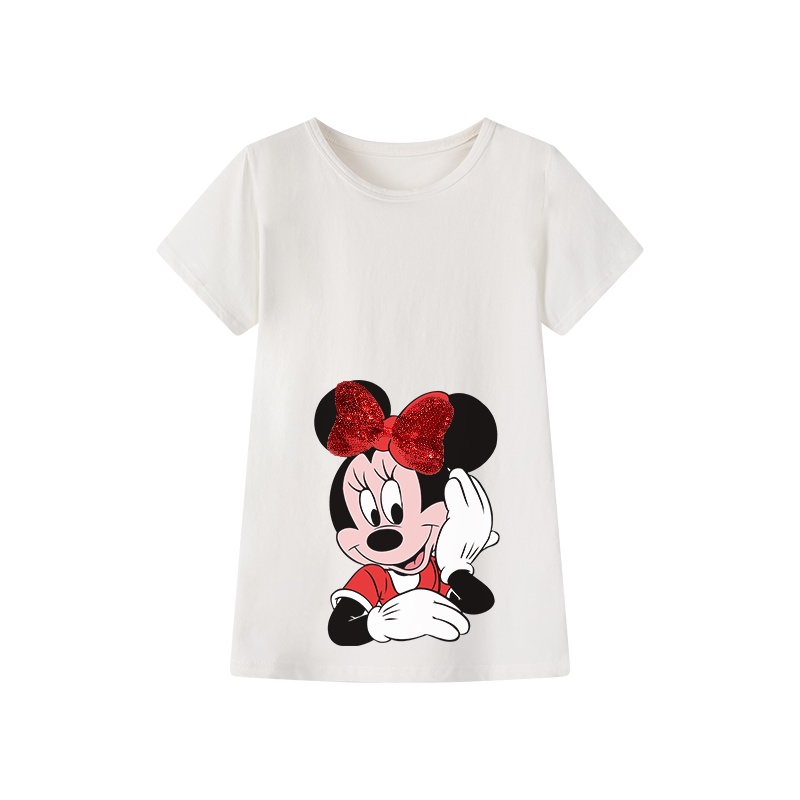 Áo Thun Cotton In Họa Tiết Hoạt Hình Mickey Xinh Xắn Thoải Mái Cho Nữ