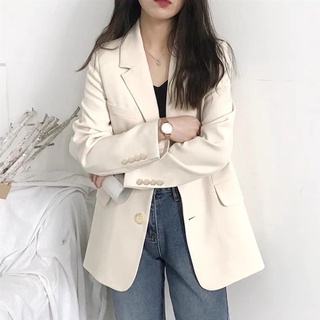 (Hàng có sẵn ) Siêu phẩm áo Blazer màu trắng kem chất đẹp (có ảnh chụp thật)