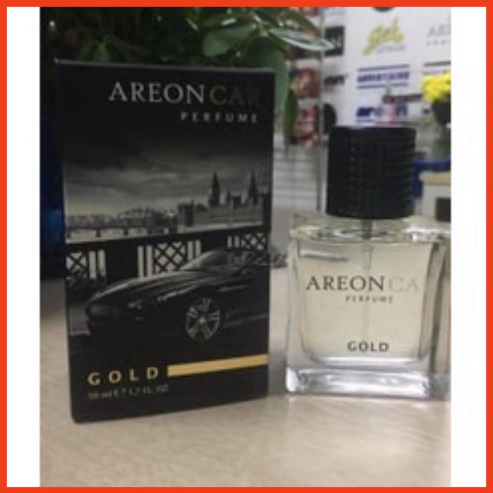 Nước hoa ô tô Areon Car Gold Perfume 50ml_Hàng nhập khẩu chính hãng