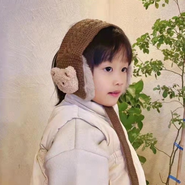 Khăn len gấu bịt tai cho bé siêu ấm 🐻