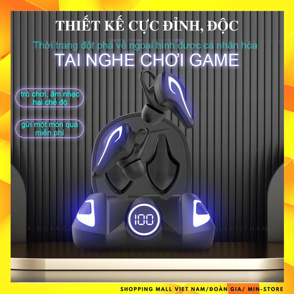 Combo Tai nghe Bluetooth Gaming K8 không dây tặng găng âm trầm đầy đủ Chống ồn chủ động HiFi Stereo