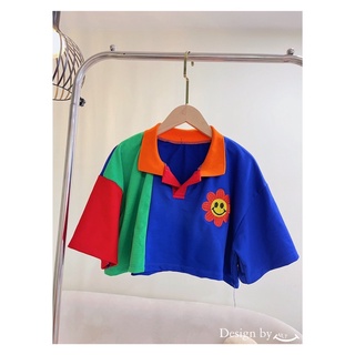 Áo Croptop Polo Phối Màu