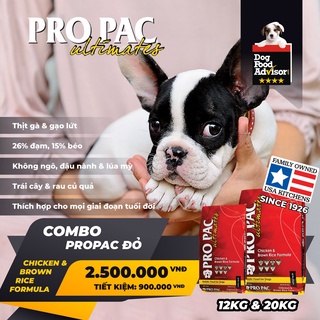 [DINH DƯỠNG CAO] Thức Ăn Chó Pro Pac Vị Thịt Gà và Gạo Lứt - Chính Hãng - Nhập Khẩu Mỹ