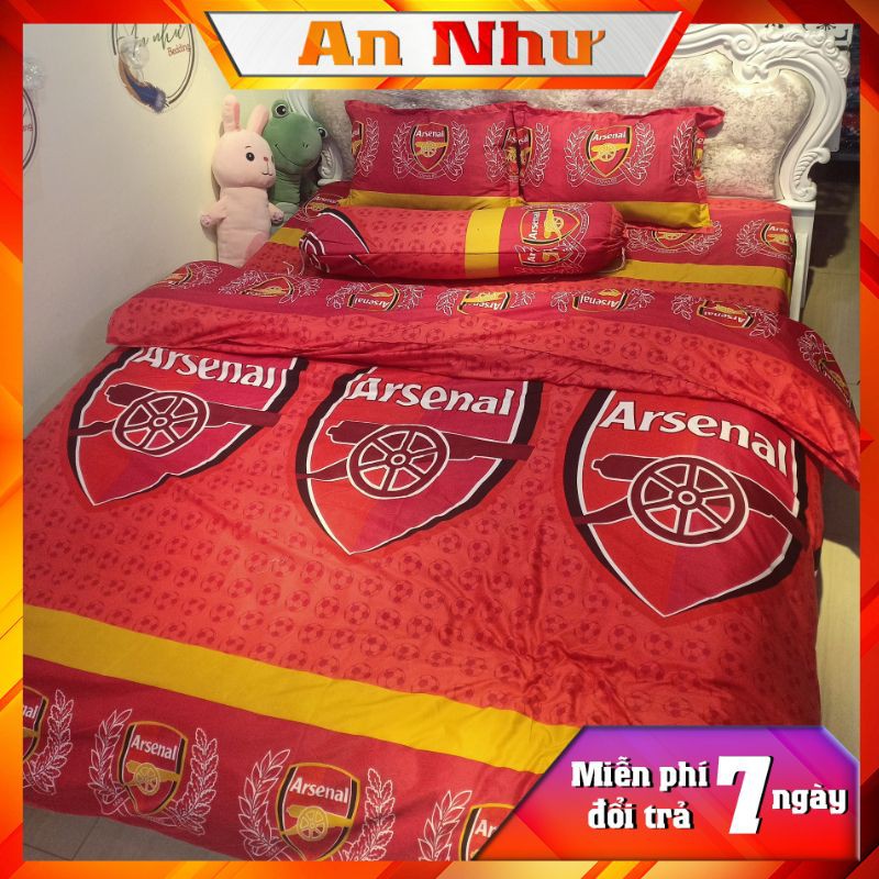 Bộ chăn ga gối, vỏ chăn ga gối poly, bộ ga giường Arsenal 5 món An Như