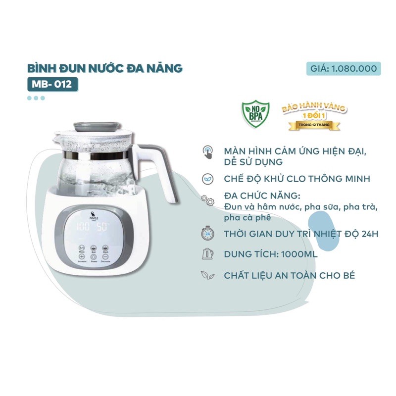 BÌNH ĐUN NƯỚC PHA SỮA MOAZ 1000ml