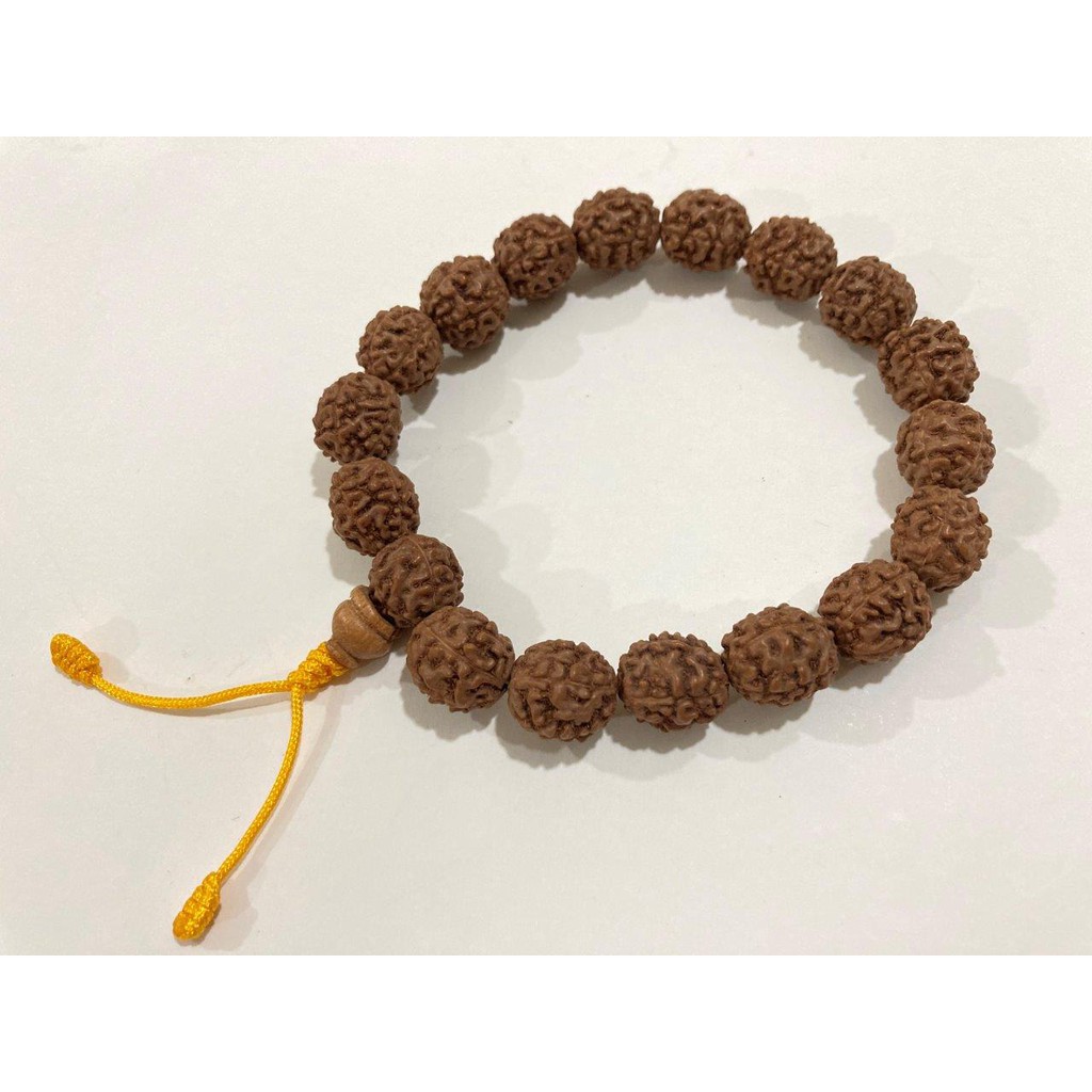 Vòng tay bồ đề Kim Cang tự nhiên Nepal 10mm hạt nhẫn rất đẹp - Nepali Handmade Rudraksha Beads 10mm Bracelet