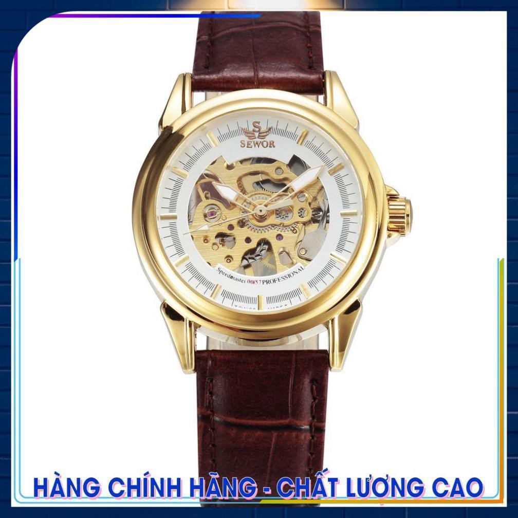 [CAO CẤP] Đồng hồ cơ nam SEWOR SW30 dây da lộ máy (HÀNG CHÍNH HÃNG)