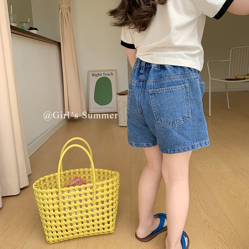 [Babycat Hàng Có Sẵn Quần Short Denim Thời Trang Mùa Hè Hàn Quốc Nhật Bản/Hàn Quốc Cho Trẻ Em 2022