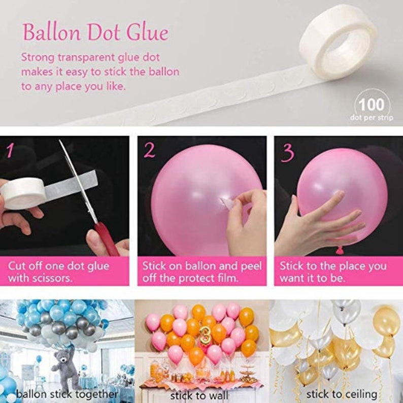 1 Set 5M Dây Cao Su Hai Lỗ Gắn Bong Bóng Trang Trí Tiệc